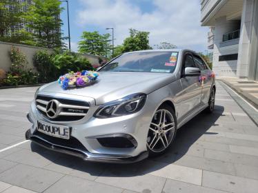 銀色平治E-Class AMG結婚花車正面